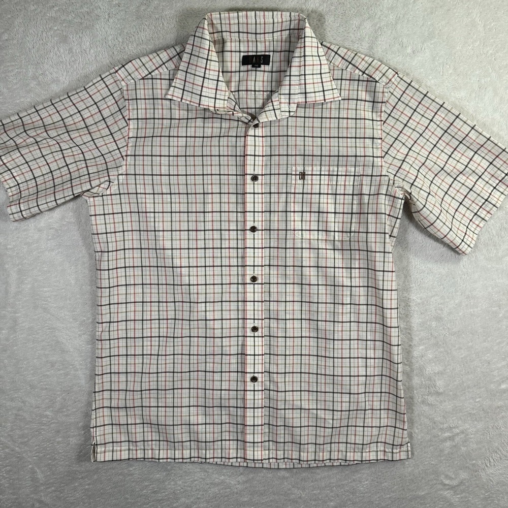Vintage Daks London Short Sleeve Button Up Shirt Mens Large Casual Check Plaid